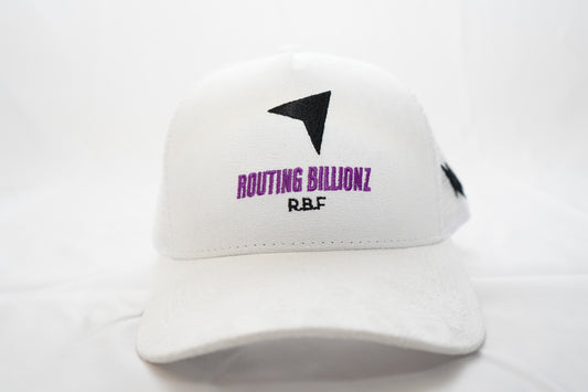 The Routing Billionz White Suede Snapback with Lighting Bolt Accent