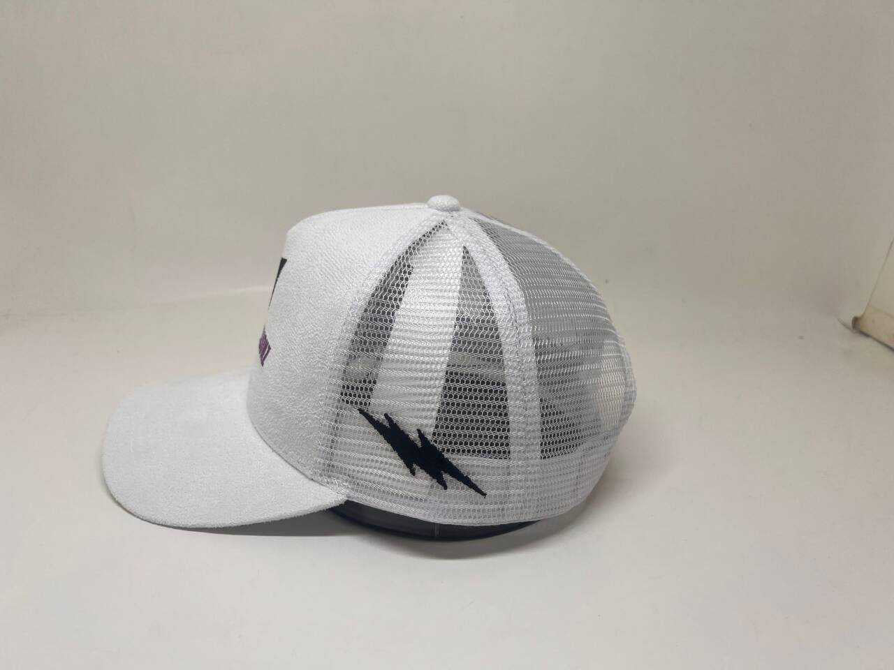 The Routing Billionz White Suede Snapback with Lighting Bolt Accent