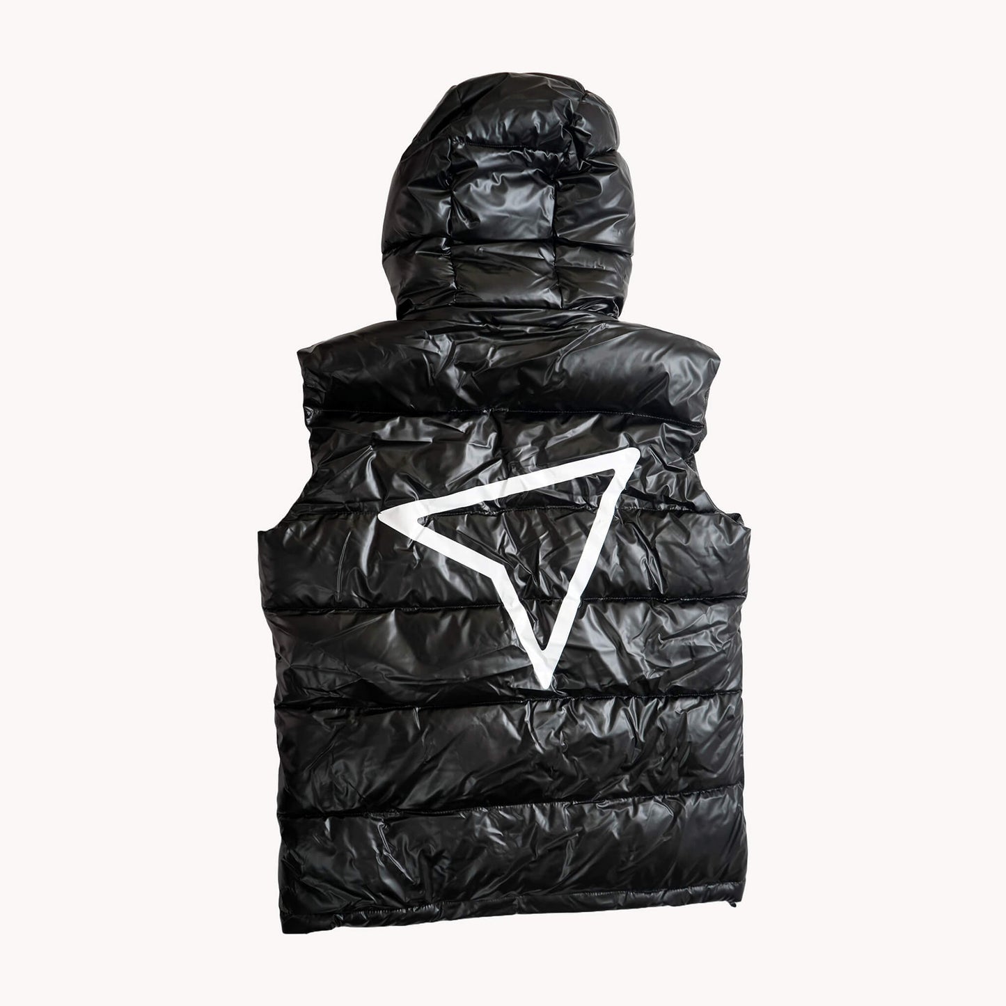 The Routing Billionz Black Luxurious Glossed Shell-Down Vest