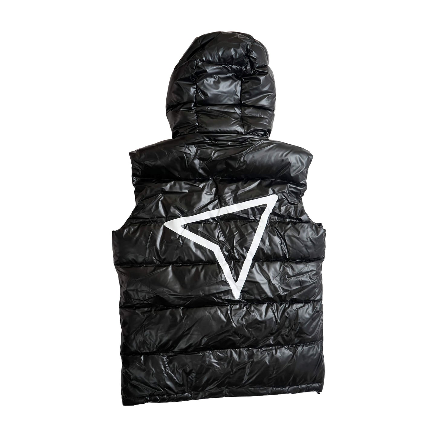 The Routing Billionz Black Luxurious Glossed Shell-Down Vest