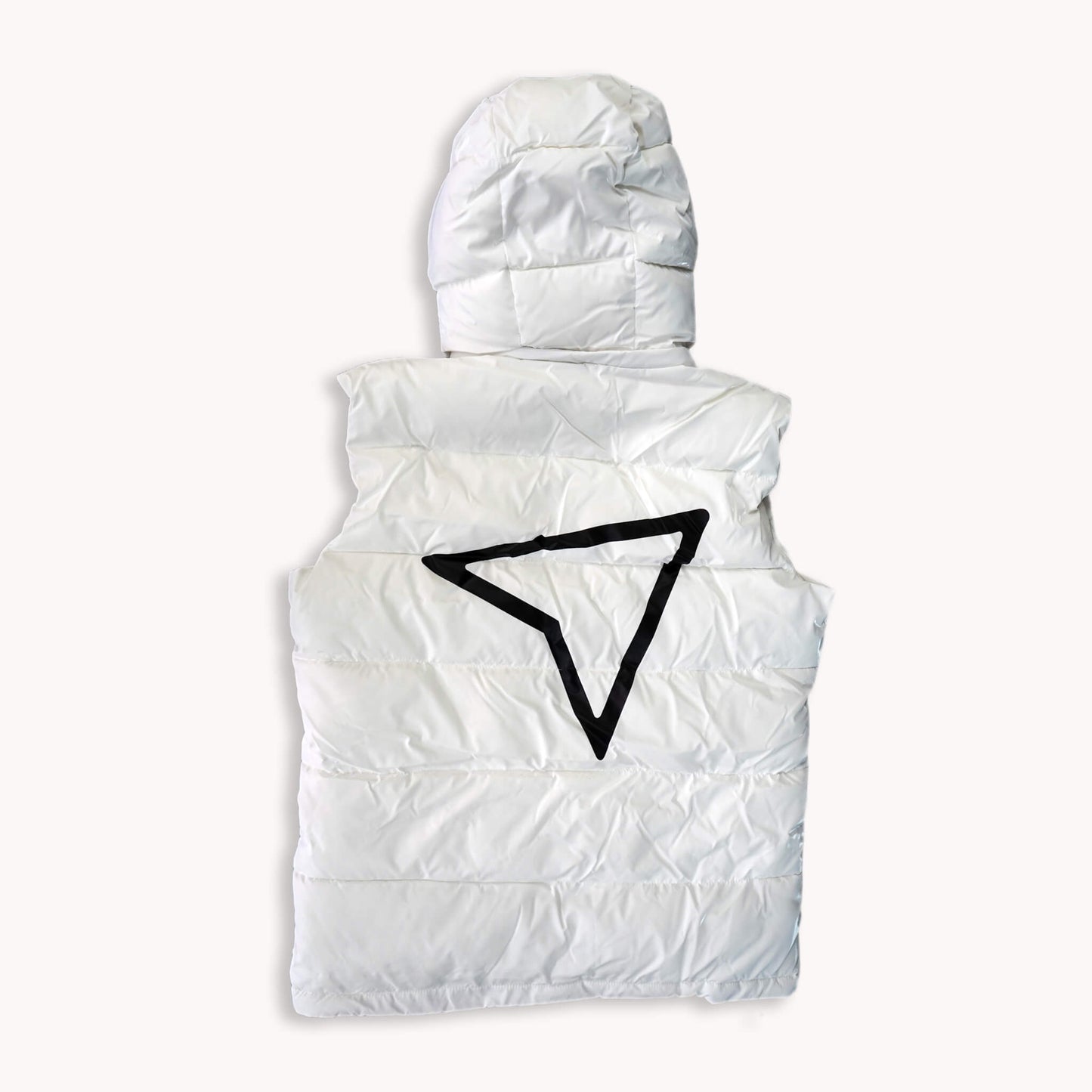The Routing Billionz White Luxurious Glossed Shell-Down Vest